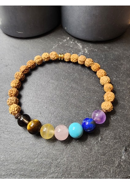 7 Çakra Orjinal Doğal Taş Kadın ve Erkek Bileklik Model-3 modelleri