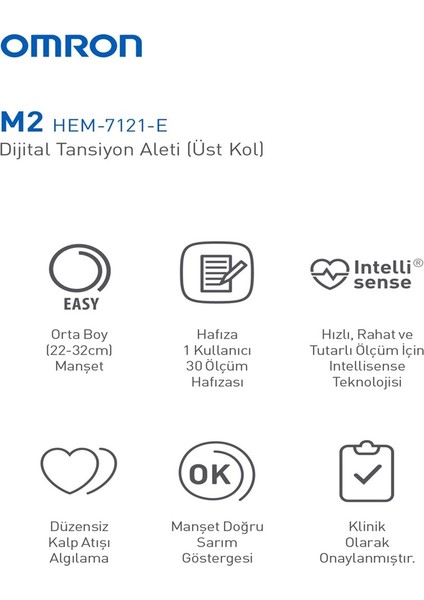 M2 hafızalı (7143-E) Hafızalı Üst Koldan Ölçer Dijital Tansiyon Aleti