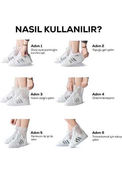 M Silikon Yağmur Koruyucu Ayakkabı Kılıfı Kaymaz Su Kir Geçirmez Mavi M