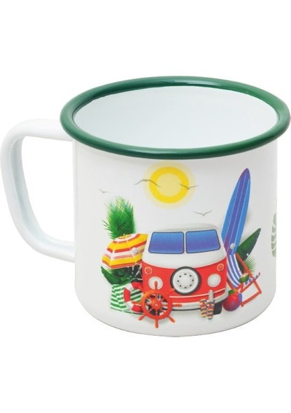 Emaye Kupa Beyaz Karavan