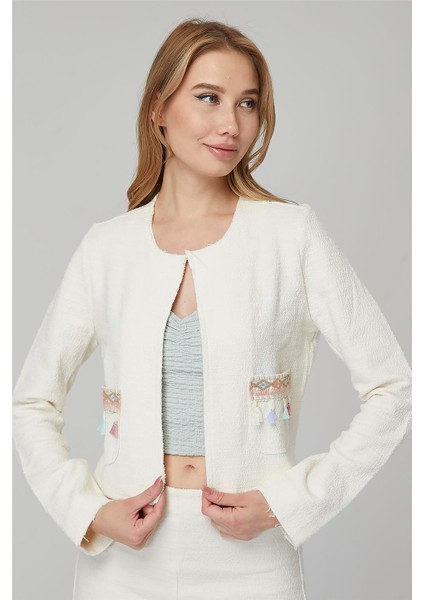 Püskül Detaylı Ceket modelleri