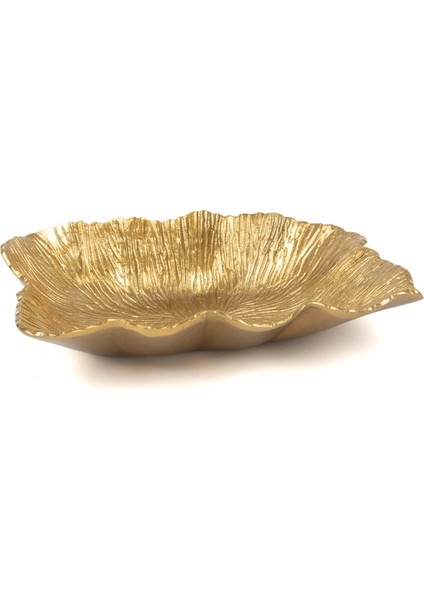 Gold Dalgalı Dekoratif Tabak 25X41X8CM