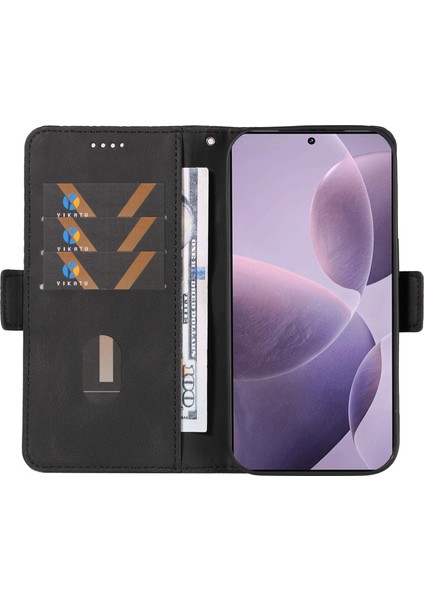 Xiaomi Poco F6 Pro 5g Deri Cüzdan Eşkenar Dörtgen Izgara Telefon Kapağı (Yurt Dışından)