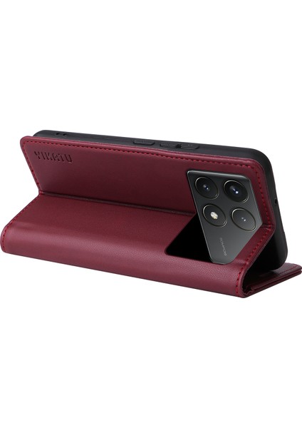 Xiaomi Poco F6 Pro 5g Standı Pu Deri Telefon Kapağı (Yurt Dışından)