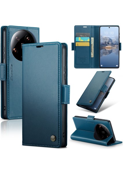 Xiaomi 14 Ultra Rfıd Engelleme Parlak Standlı Telefon Kapağı (Yurt Dışından)