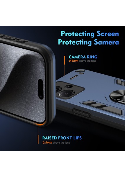 Xiaomi Redmi Note 13 Pro Plus 5g Dönen Kickstand Pc+Tpu Telefon Kapağı (Yurt Dışından)