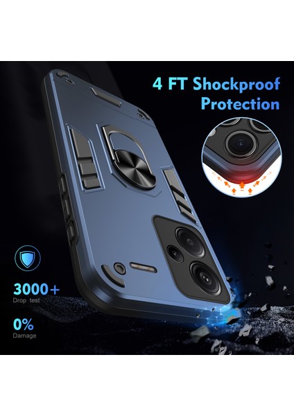Xiaomi Redmi Note 13 Pro Plus 5g Dönen Kickstand Pc+Tpu Telefon Kapağı (Yurt Dışından)