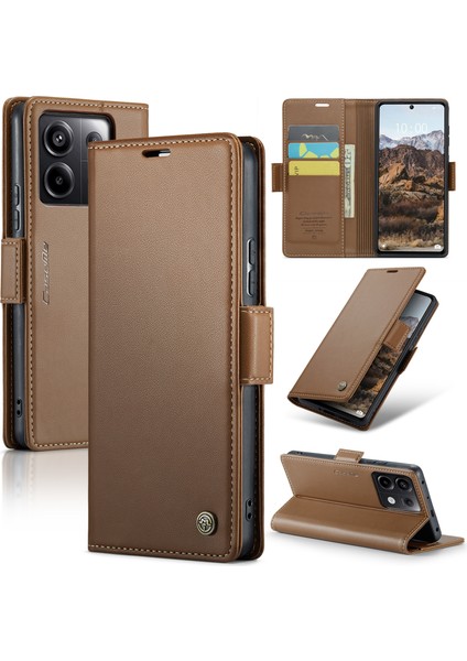 Xiaomi Redmi Note 13 Pro 5g / Poco X6 5g Rfıd Engelleme Cüzdan Telefon Kapağı (Yurt Dışından)