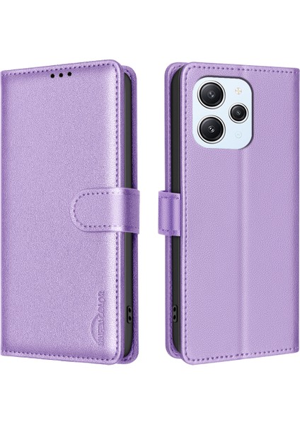Xiaomi Redmi 12 4g Rfıd Engelleme Deri Flip Standlı Telefon Kapağı (Yurt Dışından)