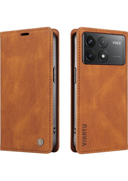Xiaomi Poco F6 Pro 5g Cilt Dokunmatik Deri Telefon Kılıfı (Yurt Dışından)