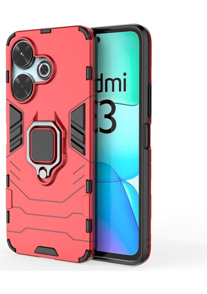 Xiaomi Redmi 13 4g Armor Pc+Tpu Telefon Kılıfı ve Halka Çubuğu (Yurt Dışından)