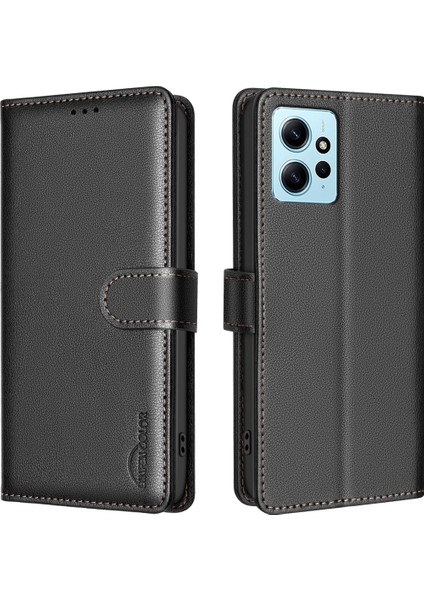 Xiaomi Redmi Note 12 4g Cep Telefonu Rfıd Engelleme Deri Telefon Standı Kapağı (Yurt Dışından)
