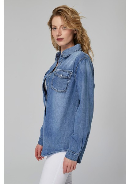 Jean Taşlamalı Gömlek fiyatları