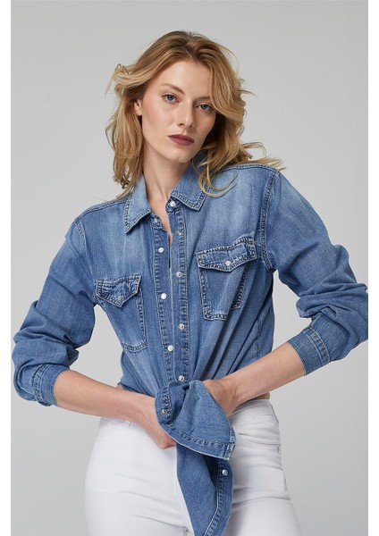 Jean Taşlamalı Gömlek modelleri