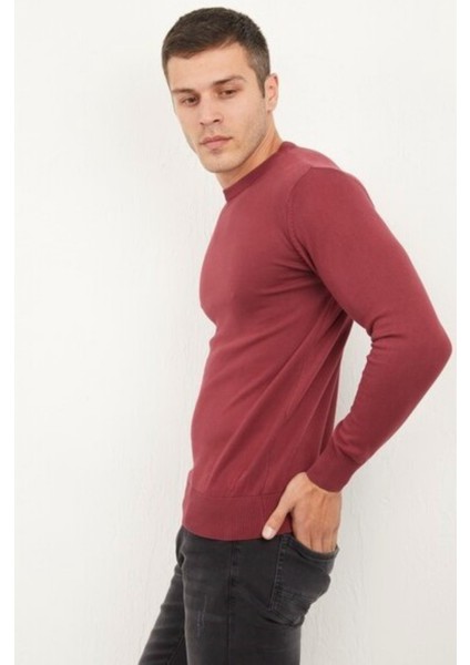 Erkek Bisiklet Yaka Regular Fit Tüylenme Yapmayan Triko Kazak fiyatları