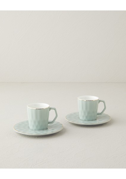 English Home Hestia New Bone China 4 Parça 2 Kişilik Kahve Fincan Takımı Yeşil