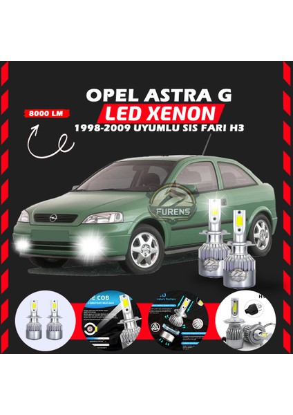 Opel Astra G 1998-2009 Sis Farı Uyumlu Şimşek Etkili LED Xenon Performance Series H3