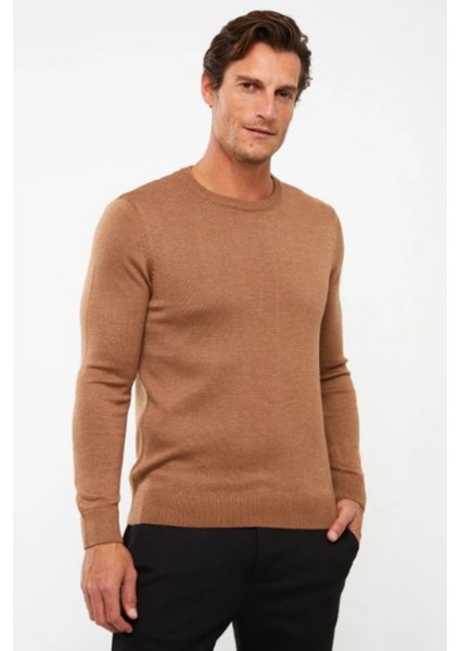 Erkek Bisiklet Yaka Regular Fit Tüylenme Yapmayan Triko Kazak