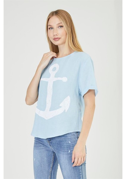 Çıpa Baskılı Bluz modelleri