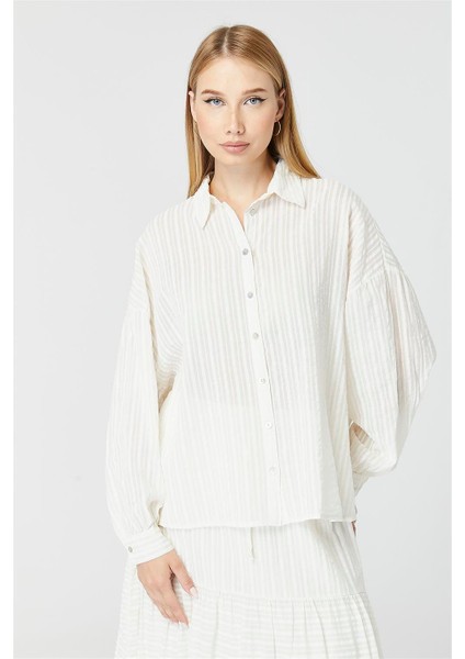 Çizgili Geniş Kesim Gömlek