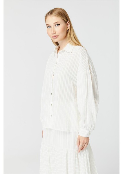 Çizgili Geniş Kesim Gömlek fiyatları