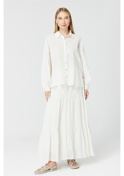 Çizgili Geniş Kesim Gömlek modelleri