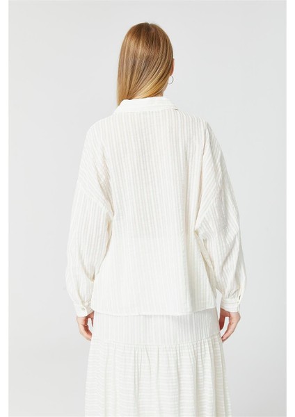 Çizgili Geniş Kesim Gömlek fırsatları