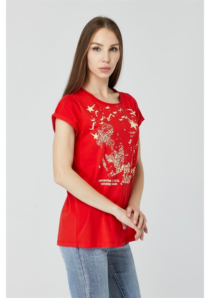 Kıvrık Yaka Yıldız Baskılı Tshirt fiyatları