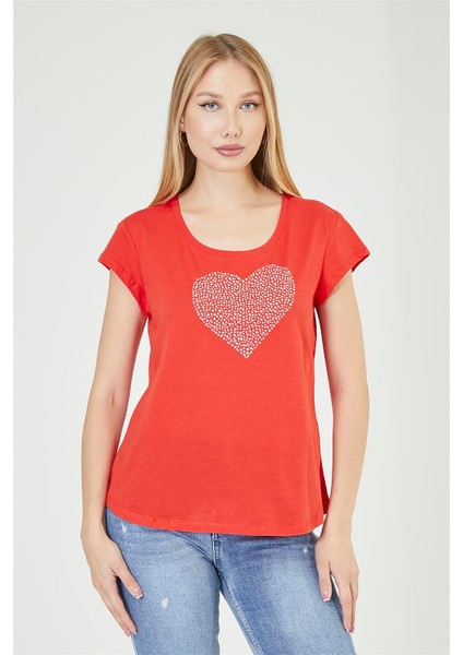 Ön Taş Baskılı Tshirt