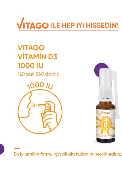 Daily Vitamin D3 1000 IU 20 ml Sprey ve Damla Takviye Edici Gıda fiyatları