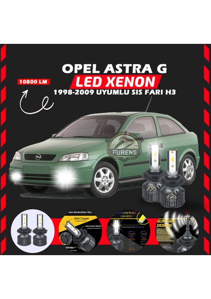 Opel Astra G 1998-2009 Sis Farı Uyumlu Şimşek Etkili LED Xenon Premium Series H3