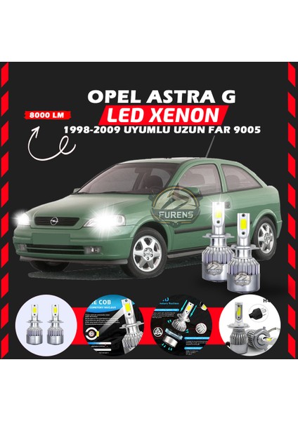 Opel Astra G 1998-2009 Uzun Far Uyumlu Şimşek Etkili LED Xenon Performance Series H9005