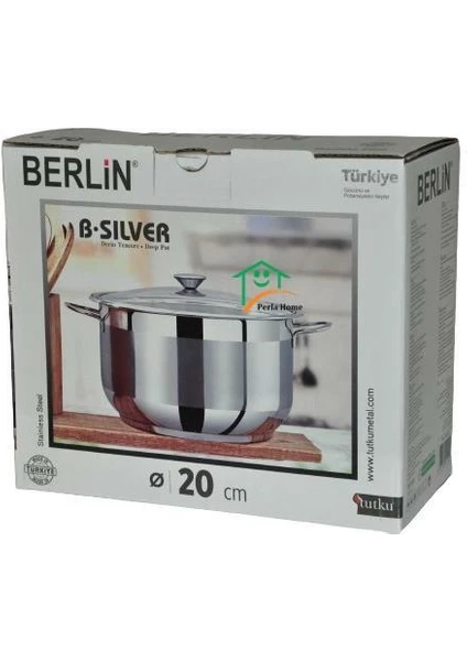 Bonera Berlin Silver 20X10 cm Derin Çelik Tencere