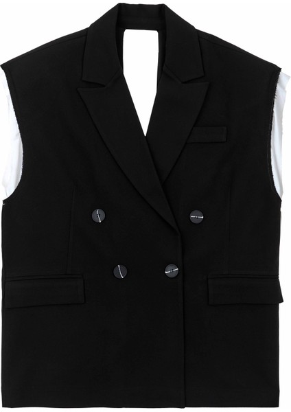 Garni Detaylı Sırt Dekolteli Yelek Siyah fiyatları