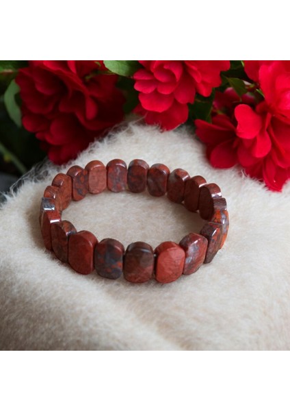 Jasper Roleks Bileklik Orijinal Faset Kesim Doğal Taş Bileklik Jasper Doğal Taş