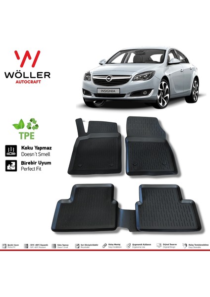 Opel Insignia Paspas 2009 2016 Arası 3D Havuzlu Wöller Paspas