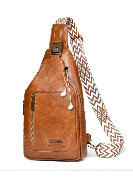 Iş Retro Erkek Büyük Kapasiteli Omuz Crossbody Çanta Taşınabilir Su Geçirmez Taktik Göğüs Çantası (Yurt Dışından)