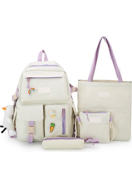 Schoolbag Kadın Ortaokul Öğrencisi Kore Versiyonu Sevimli Ilkokul Kız Sırt Çantası Lise Öğrencisi Büyük Kapasiteli Kampüs Yumuşak Kız Sırt Çantası (Yurt Dışından)