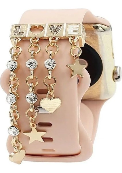 love Watch Band Charm - Uyumlu Akıllı Saat Kordon Süsü