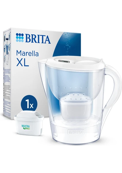 Brıta Marella XL ''Maxtra Pro All-İn-1 Filtreli'' Su Arıtma Sürahisi - Beyaz