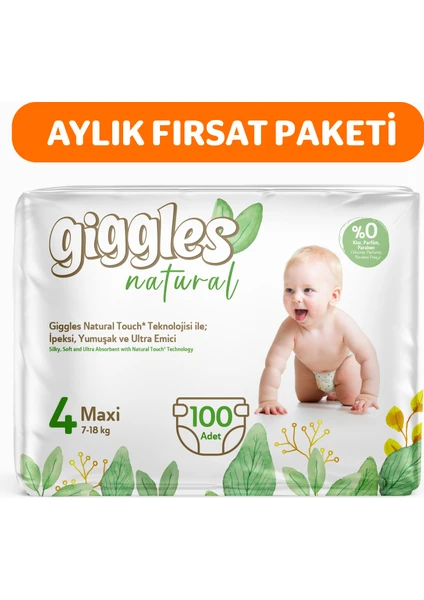 Natural 4 Numara Maxi Pamuklu Bebek Bezi 100 Adet