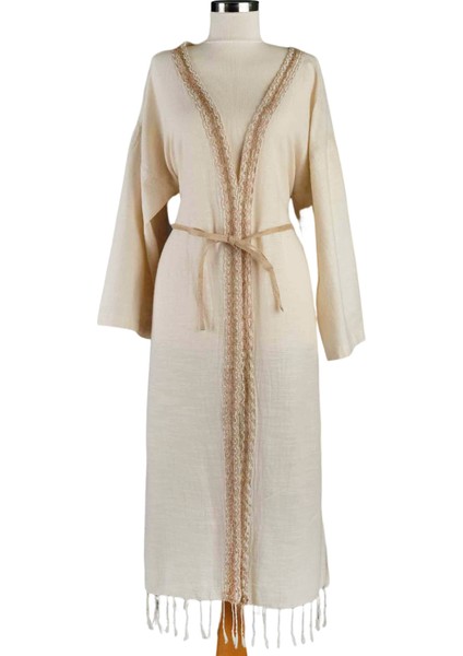 Jüt Tasarımlı Plaj Elbisesi Kimono