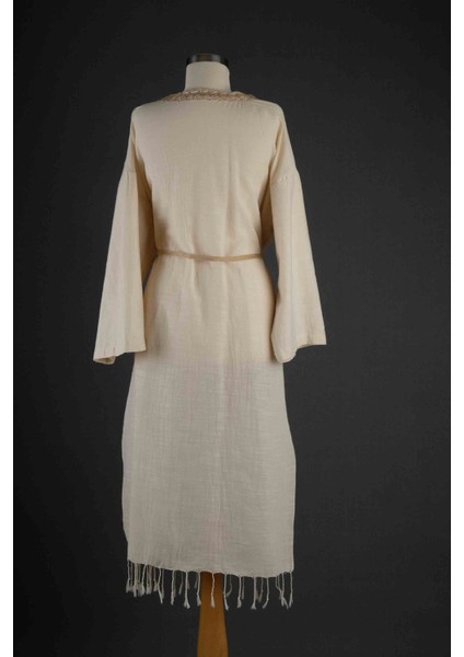 Jüt Tasarımlı Plaj Elbisesi Kimono