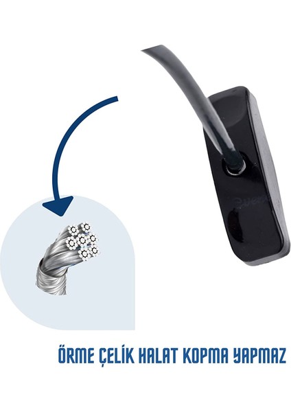 Çelik Halatlı Kablolu Pvc Kapı Pencere Emniyet Hırsız Çocuk Güvenlik Kilidi 1 Adet