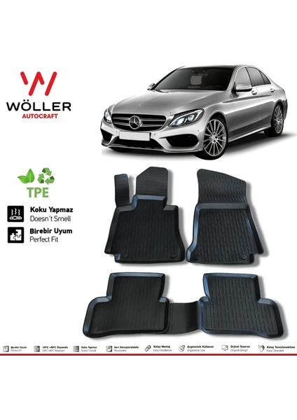 Mercedes C Serisi W205 Paspas 2014+ 3D Havuzlu Wöller Paspas