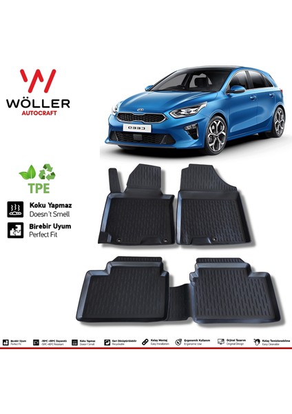 Kia Ceed Paspas 2019 Sonrası 3D Havuzlu Wöller Paspas