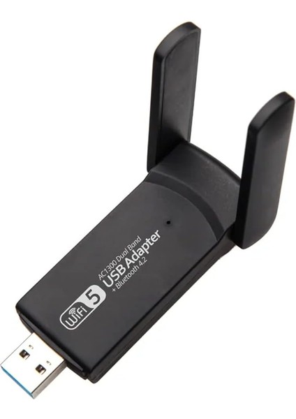 Wireless Adaptör Wifi Ağ Kartı Masaüstü Bilgisayar Pc ile Uyumlu 2,4g 5g 1300MBPS USB 3.0 Dual Band USB Adapter 2,4GHZ-5,82GHZ AC1300