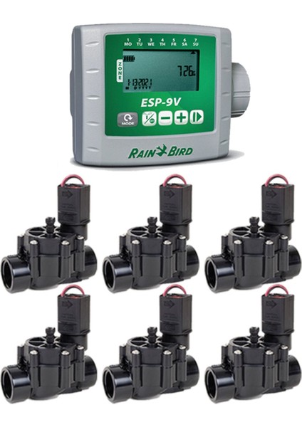 Esp 9V Pilli Kontrol Ünitesi 6 İstasyon 100 Dv 9V Selenoid Vana Seti ESP-9V Wpx