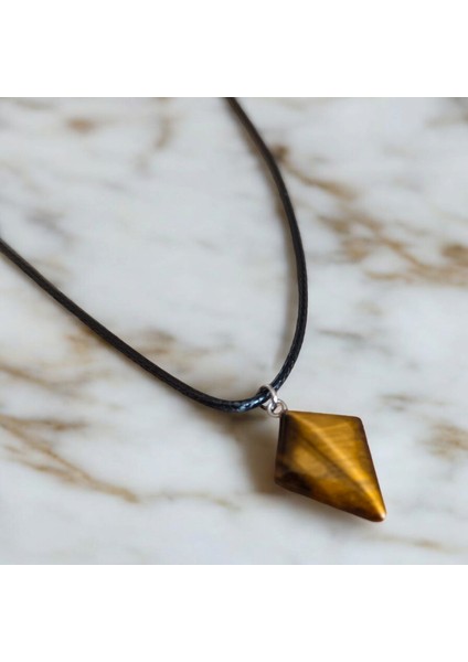 Kılıç Kaplan Gözü Doğal Taş Kolye Orijinal Değerli Taş Kolye Kesim Orijinal Doğal Taş Kolye