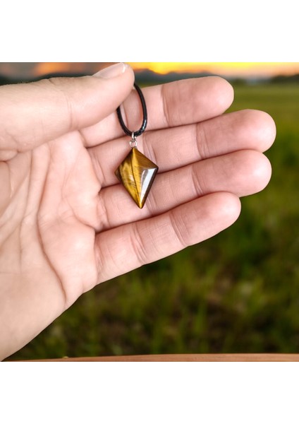 Kılıç Kaplan Gözü Doğal Taş Kolye Orijinal Değerli Taş Kolye Kesim Orijinal Doğal Taş Kolye fırsatları